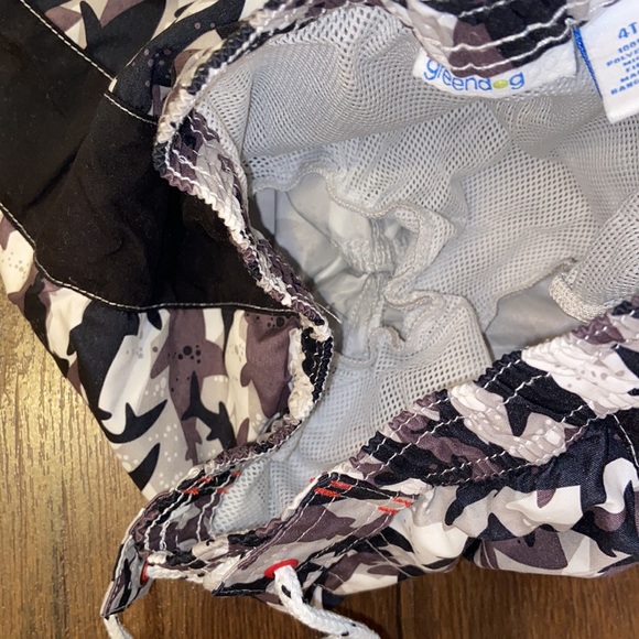 Boys Greendog brown SHARK SWIM TRUNKS SHORTS SZ 4T - Picture 4 of 5